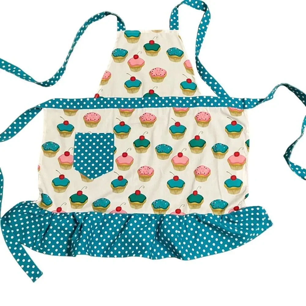 Colorful Cupcake Apron with Polka Dots OSFM